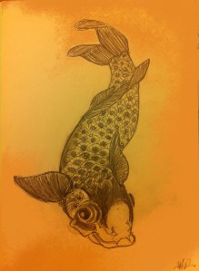 Carp small Hokusai adaptation